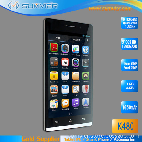 Mtk6582 Quad-Core 5inch Ogs HD LCD Android Cellphones (K480)